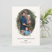 フェスティバルの葉フレームフラットホリデーフォトカード シーズンカード (スタンド正面)