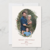 フェスティバルの葉フレームフラットホリデーフォトカード シーズンカード (正面)