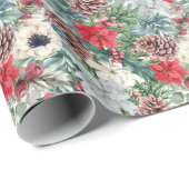 フェスティバルの葉フローラクリスマスホリデーパターン ラッピングペーパー (ロールコーナー)