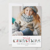 フェスティバルの葉メリークリスマスフローラグリーティング カード (正面)