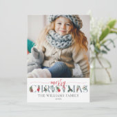 フェスティバルの葉メリークリスマスフローラグリーティング カード (スタンド正面)