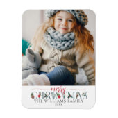 フェスティバルの葉メリークリスマスフローラグリーティング マグネット (縦)