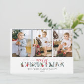 フェスティバルの葉メリークリスマスフローラ3 – 写真 カード (スタンド正面)