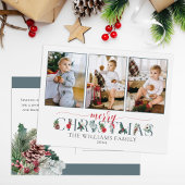 フェスティバルの葉メリークリスマスフローラ3 – 写真 ポストカード