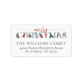 フェスティバルの葉メリークリスマス差出人住所 ラベル (正面)