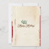 フェスティバルの葉ヴィンテージパインコーンフローラクリスマス 招待状 (裏面)