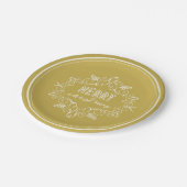 フェスティバルの葉金ゴールドデコメリークリスマスパーティー ペーパープレート (アングル)