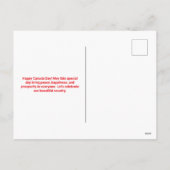 フェスティバルの赤白の図解カナダの記号 シーズンポストカード (裏面)