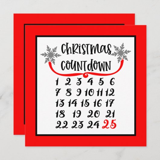 フェスティバルの追加気持ちのカウントダウン シーズンカード (正面/裏面)