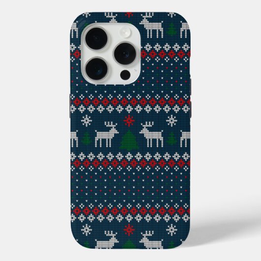 フェスティバルの醜いセーターのフェイククリスマスニットパターン Case-Mate iPhoneケース (裏面)