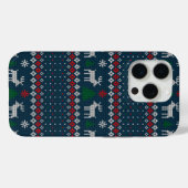 フェスティバルの醜いセーターのフェイククリスマスニットパターン Case-Mate iPhoneケース (裏面 (横))