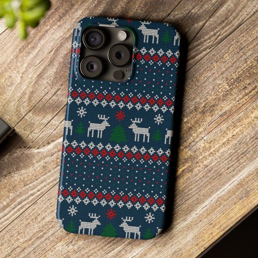 フェスティバルの醜いセーターのフェイククリスマスニットパターン Case-Mate iPhoneケース