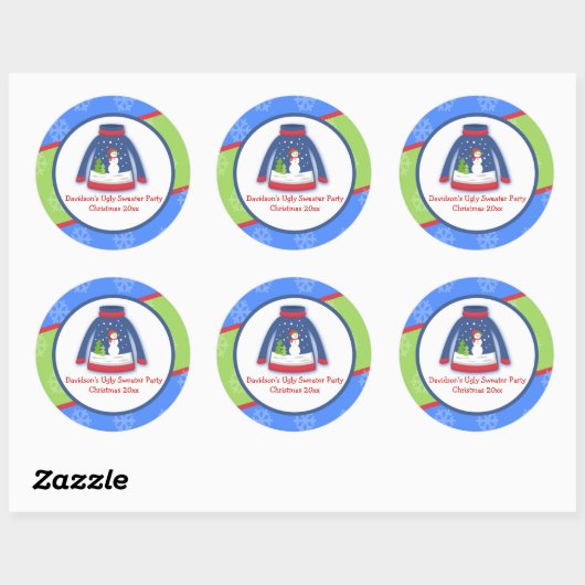 フェスティバルの醜いセーターカスタムの厚手ステッカー ラウンドシール (シート)