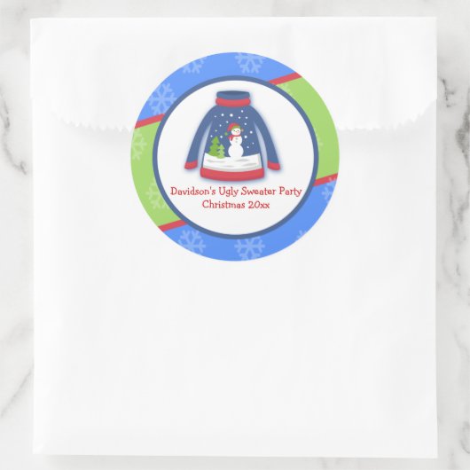 フェスティバルの醜いセーターカスタムの厚手ステッカー ラウンドシール (バッグ)