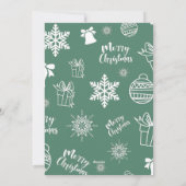 フェスティバルの陽気なティール（緑がかった色）クリスマス3写真 シーズンカード (裏面)