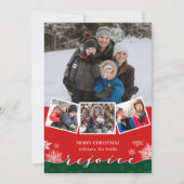 フェスティバルの雪モダン片スクリプトREJOICEクリスマス シーズンカード (正面)