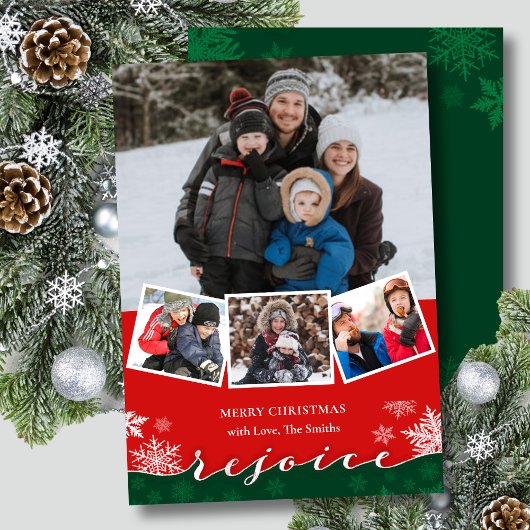 フェスティバルの雪モダン片スクリプトREJOICEクリスマス シーズンカード