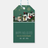 フェスティバルの雪片，クリスマス ギフトタグ (正面)