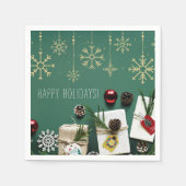 フェスティバルの雪片,クリスマス スタンダードカクテルナプキン (正面)