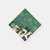 フェスティバルの雪片,クリスマス スタンダードカクテルナプキン (角)