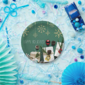 フェスティバルの雪片，クリスマス ペーパープレート (パーティー)