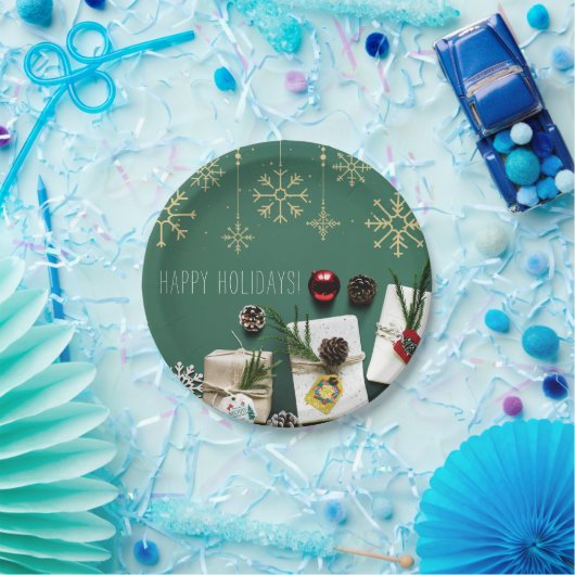 フェスティバルの雪片，クリスマス ペーパープレート (パーティー)