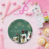 フェスティバルの雪片，クリスマス ペーパープレート (パーティー)