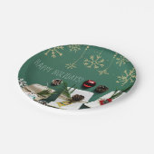 フェスティバルの雪片，クリスマス ペーパープレート (アングル)