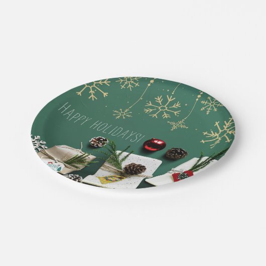 フェスティバルの雪片，クリスマス ペーパープレート (アングル)