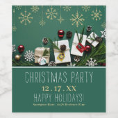 フェスティバルの雪片，クリスマス ワインラベル (シングルラベル)