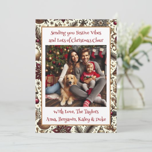 フェスティバルの雰囲気とクリスマス応援家族の写真 シーズンカード (スタンド正面)