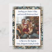 フェスティバルの雰囲気とクリスマス応援家族の写真 シーズンカード (正面)