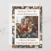 フェスティバルの雰囲気とクリスマス応援家族の写真 シーズンカード (正面)