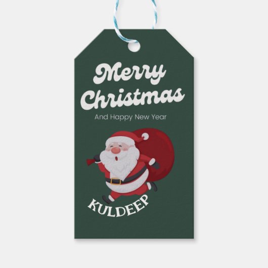 「フェスティバルの雰囲気：クリスマスと新年応援」 ギフトタグ (正面)