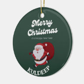 「フェスティバルの雰囲気:クリスマスと新年応援」 セラミックオーナメント (左)