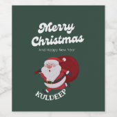 「フェスティバルの雰囲気：クリスマスと新年応援」 ワインラベル (シングルラベル)