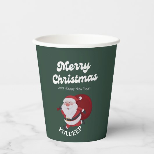 「フェスティバルの雰囲気：クリスマスと新年応援」 紙コップ (正面)