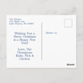 フェスティバルの馬とクリスマスライトパーソナライズされた ポストカード (裏面)