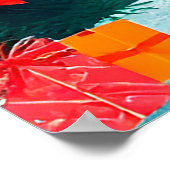 フェスティバルの鹿が雪に覆われた森 ポスター (角)