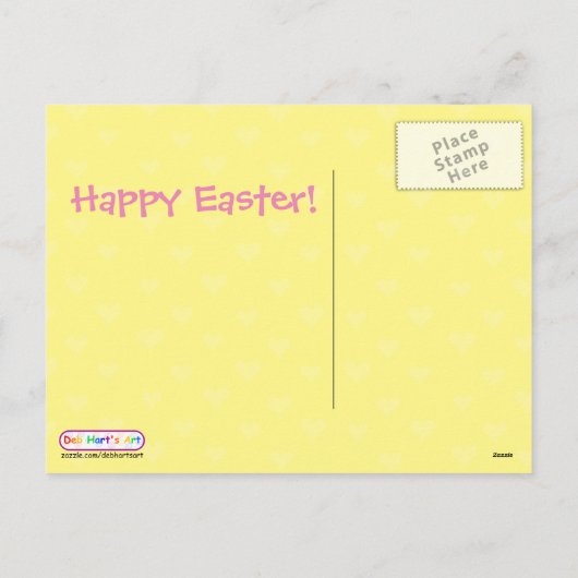 フェスティバルのMillefioriのバニーは民芸イースターに卵を投げつけます シーズンポストカード (裏面)