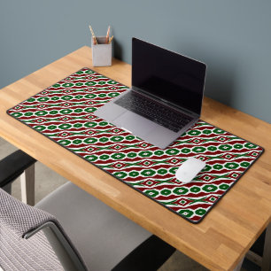 フェスティバルはっきりしたおもしろいファンキーのクリスマスストライプパターン デスクマット