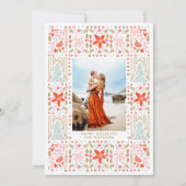 フェスティバルはっきりしたの葉フレームクリスマスフォトカード シーズンカード (正面)