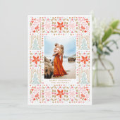 フェスティバルはっきりしたの葉フレームクリスマスフォトカード シーズンカード (スタンド正面)