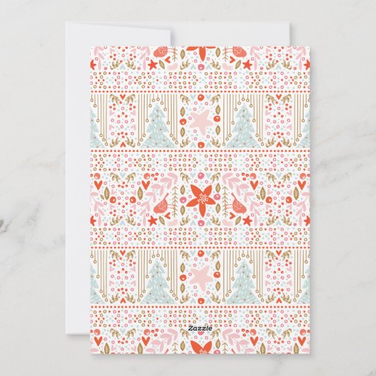 フェスティバルはっきりしたの葉フレームクリスマスフォトカード シーズンカード (裏面)