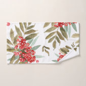 フェスティバルはっきりした水色クリスマスベリーのクリスマス バスタオルセット (ハンドタオル)