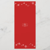 フェスティバルはクリスマスの休日の夕食を残します メニュー (裏面)