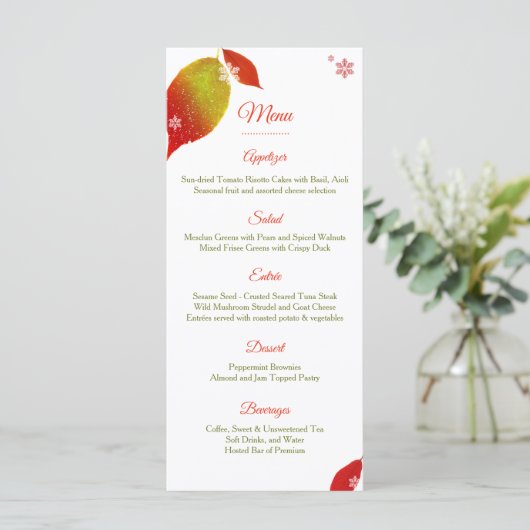 フェスティバルはクリスマスの休日の夕食を残します メニュー (スタンド正面)