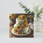 フェスティバルひまわり飾お誕生日ケーキ カード (スタンド正面)