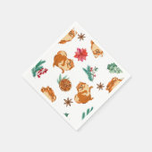 フェスティバルふわふわドッグクリスマスペーパーナプキン スタンダードカクテルナプキン (角)