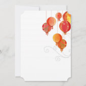 フェスティバルぶら下がったランタンブライダルシャワー 招待状 (裏面)